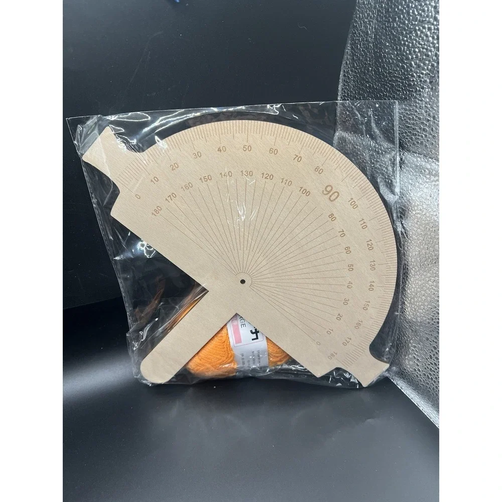 Wooden Knitting Gauge Calculator Ruler 180° Protractor Stitch Counting Tool
